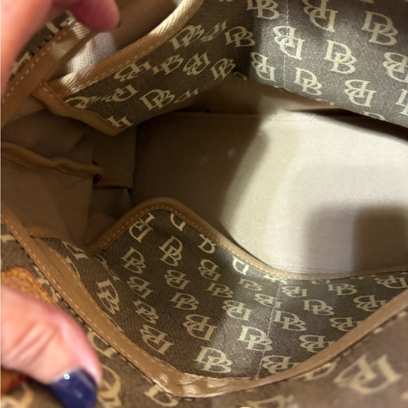 Dooney & Bourke Signature Brown & Tan Tassel Handbag. - Picture 6 of 8